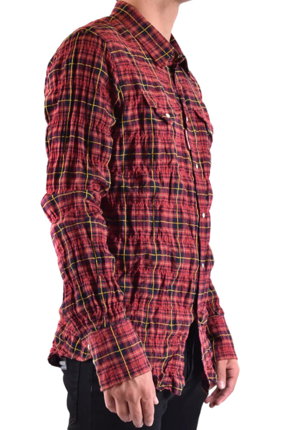 Camicia a quadri Dsquared2 regular fit in fantasia scozzese con tasche frontali S74DM0657 S54785002FROSSO Dsquared2 