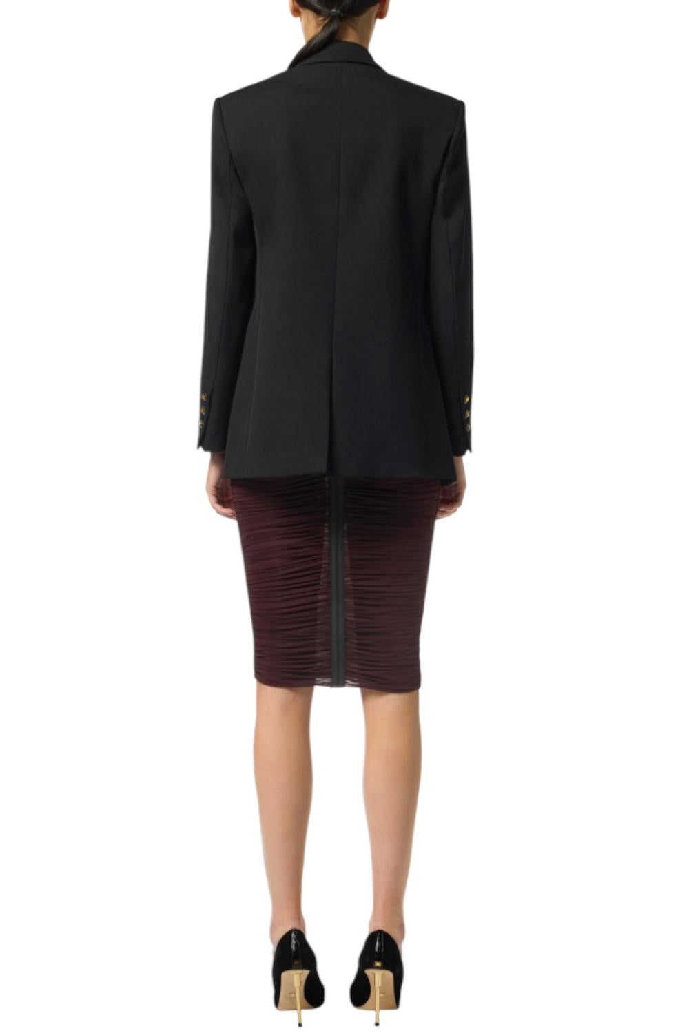 Giacca in gabardina di cotone con taschino<BR/> GI161 56E2110 Elisabetta Franchi 