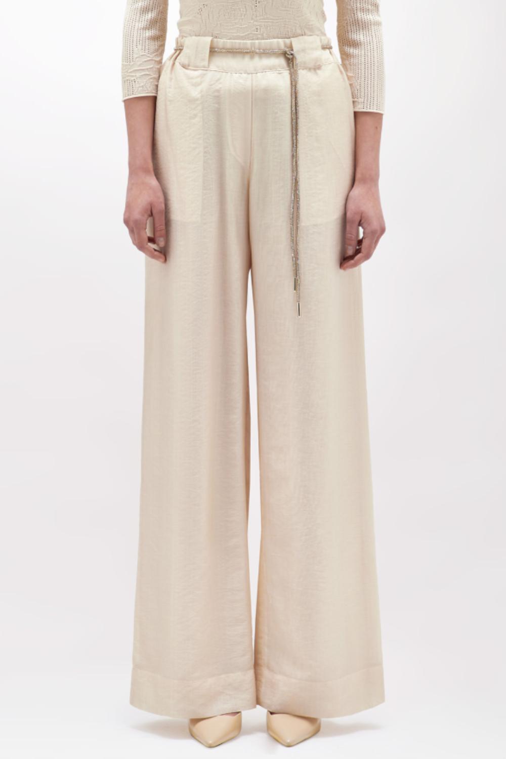 PANTALONI A PALAZZO IN TENCEL<BR/> RA5125 T294830907 Blugirl 
