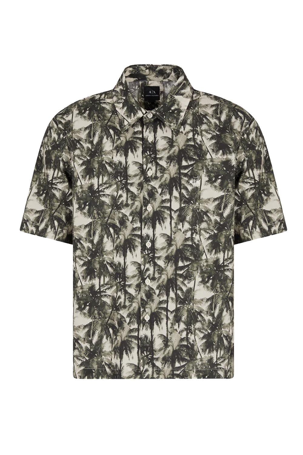 camicia in cotone vestibilità over con fantasia palme XM001240 AF14869F0039 Armani Exchange 
