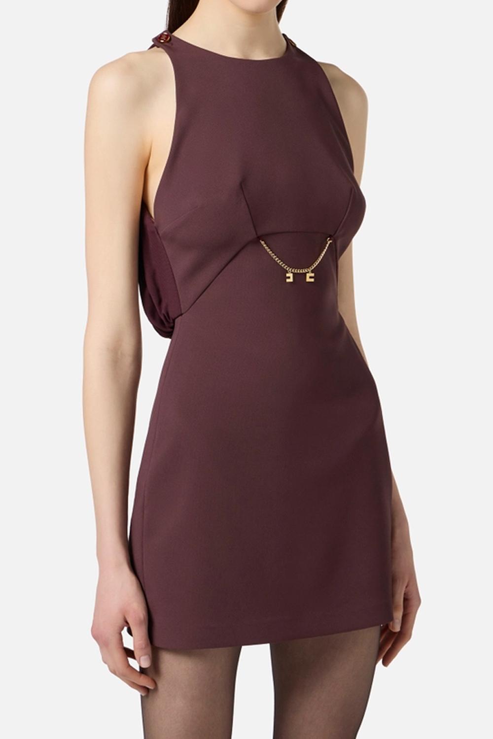 Abito in doppio crêpe e georgette<BR/> AB808 56E2EA4 Elisabetta Franchi 