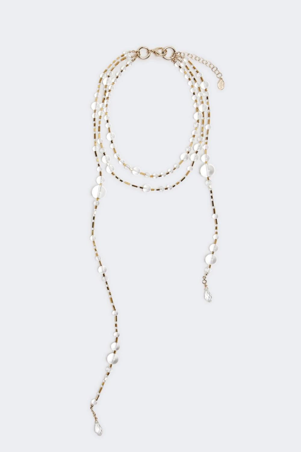 Collana multifilo in metallo e vetro WKACERTO 001BIANCO OTTICO Max Mara Weekend 