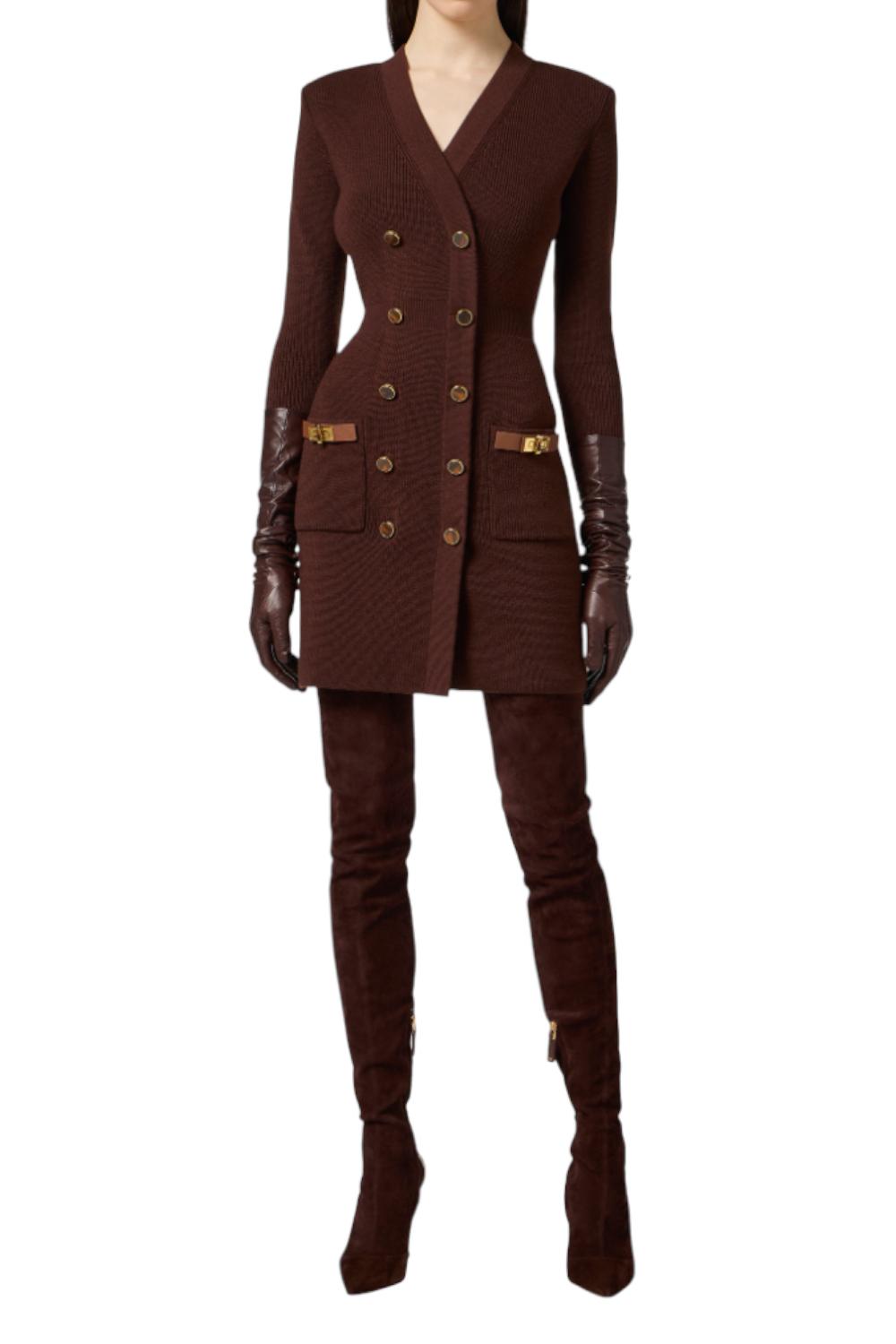 Mini abito in maglia con decorazioni gioiello<BR/> AM04S 56E2EA3 Elisabetta Franchi 
