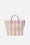 Borsa Vanity regular in canvas a righe verticali