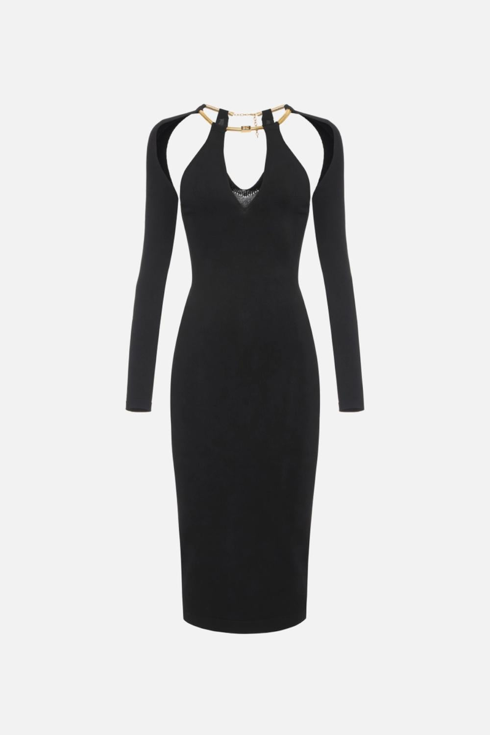 Abito in maglia con snake gioiello<BR/> AM11S 58E2110 Elisabetta Franchi 