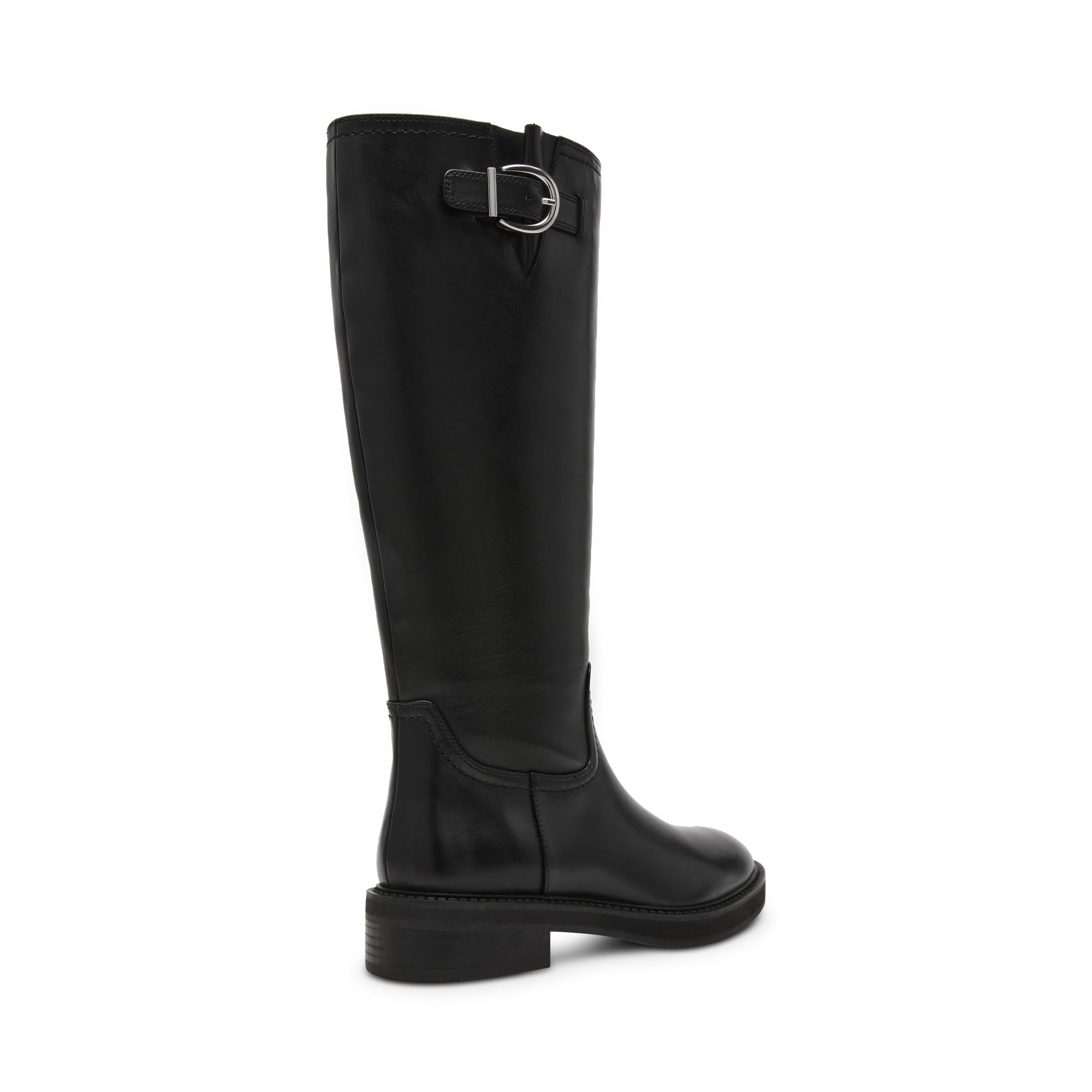 Stivale in Pelle con Fibbia e Zip Laterale LA RUE /BLACK Steve Madden 
