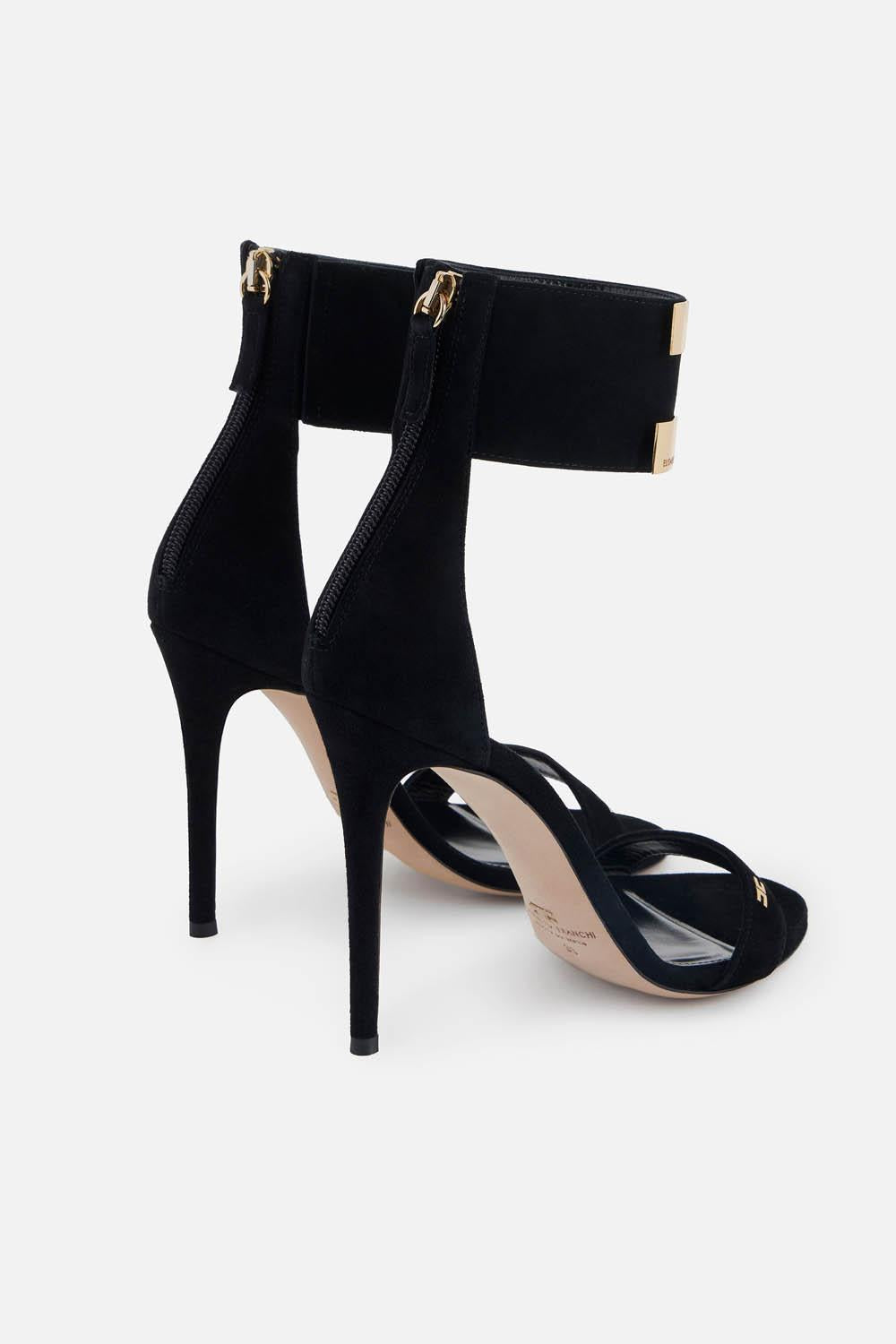 Sandali in suede con logo gioiello SA91L 62E2110 Elisabetta Franchi 