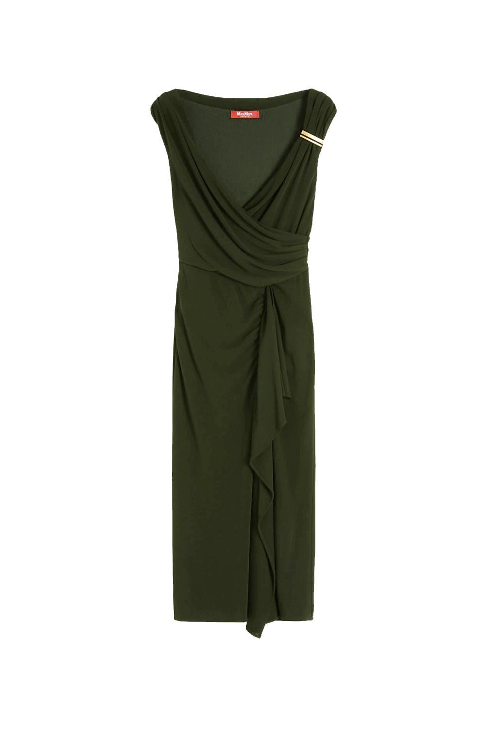 Abito midi in jersey di viscosa MSTAUREO 001VERDE KAKI Max Mara Studio 