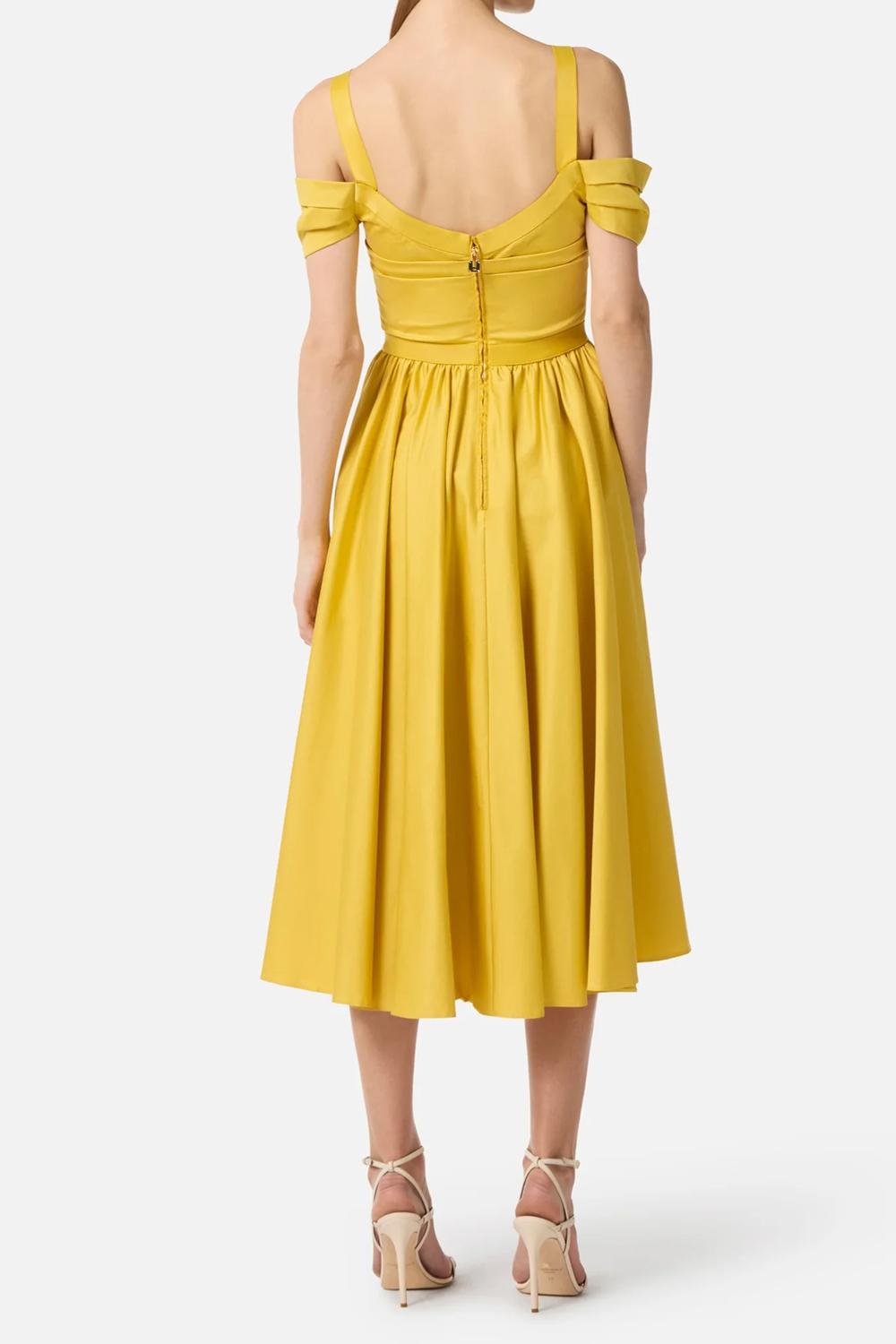 Abito in cotone stretch con catena gioiello AB921 61E2EV4 Elisabetta Franchi 