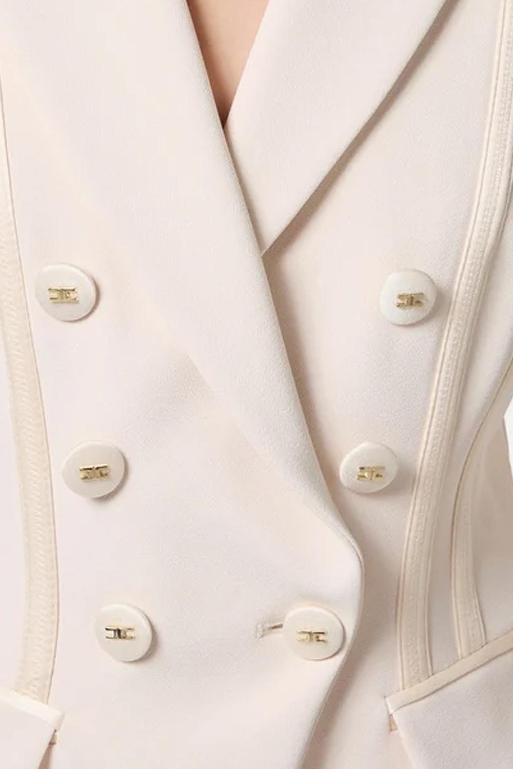 Giacca in crêpe con dettagli in raso<BR/> GI142 51E2193 Elisabetta Franchi 