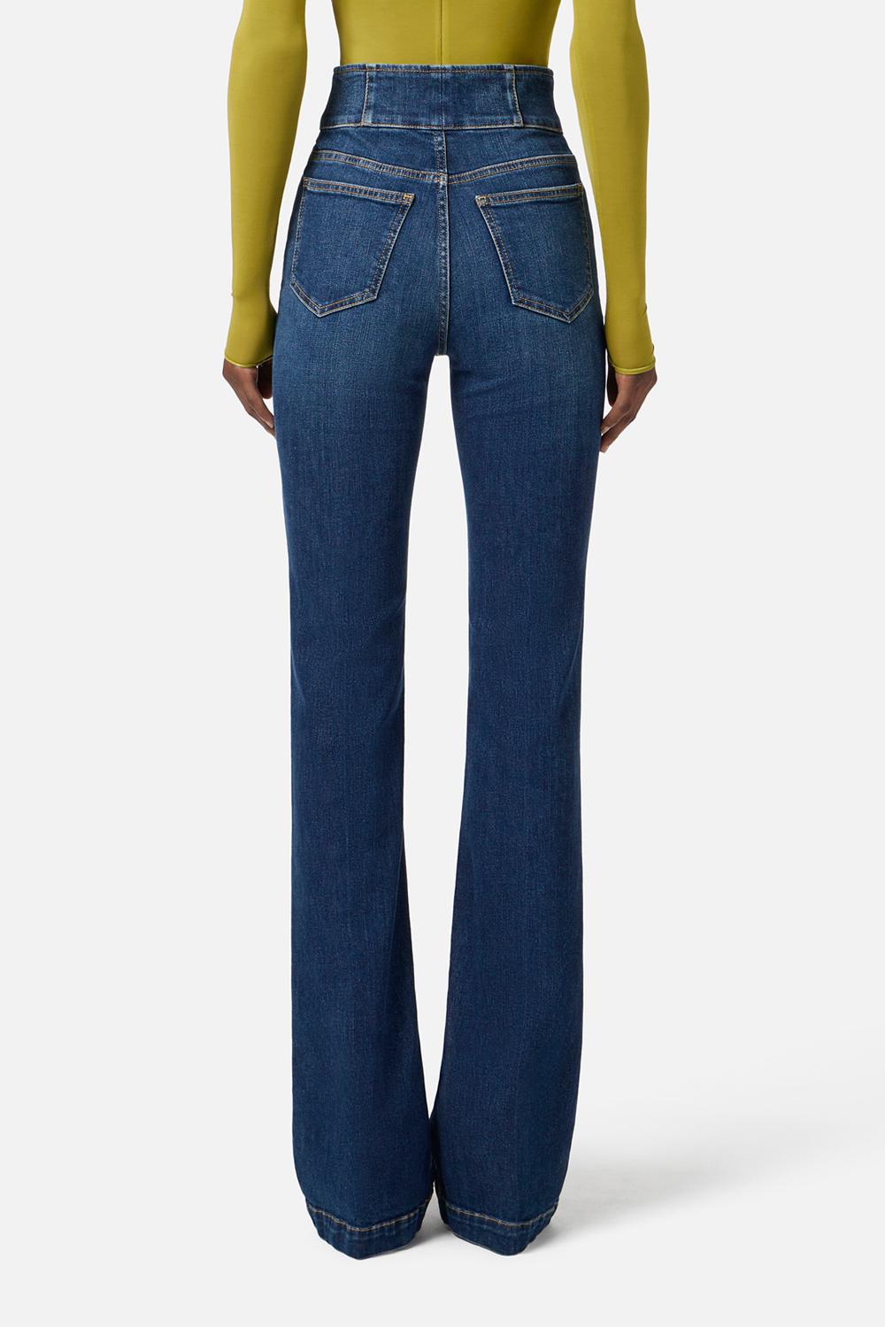 Jeans a vita alta con bottoni<BR/> PJ03D 56E2104 Elisabetta Franchi 