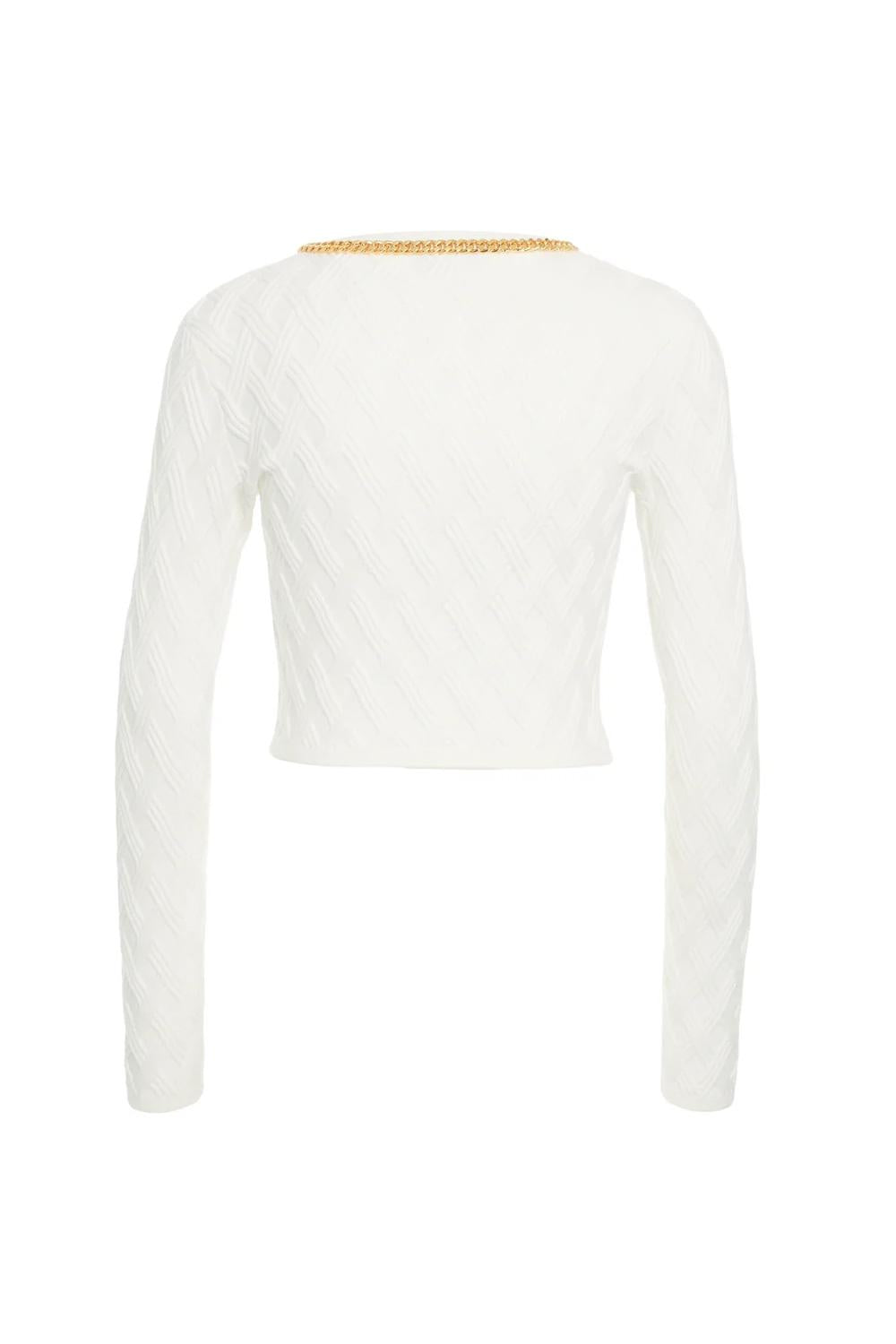 Cardigan in maglia a rombi con dettaglio gioiello<BR/> MK29B 56E2360 Elisabetta Franchi 