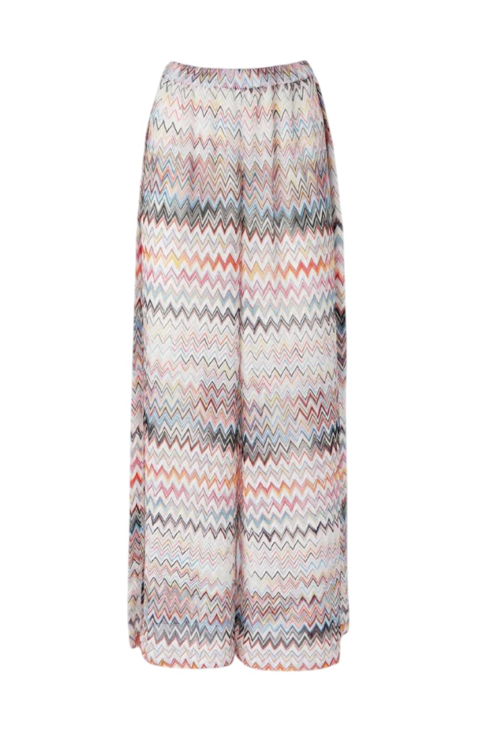 pantalone a palazzo con fascia elastica in vita fantasia iconica missoni MC23SI00 BR012VSM9QG Missoni 