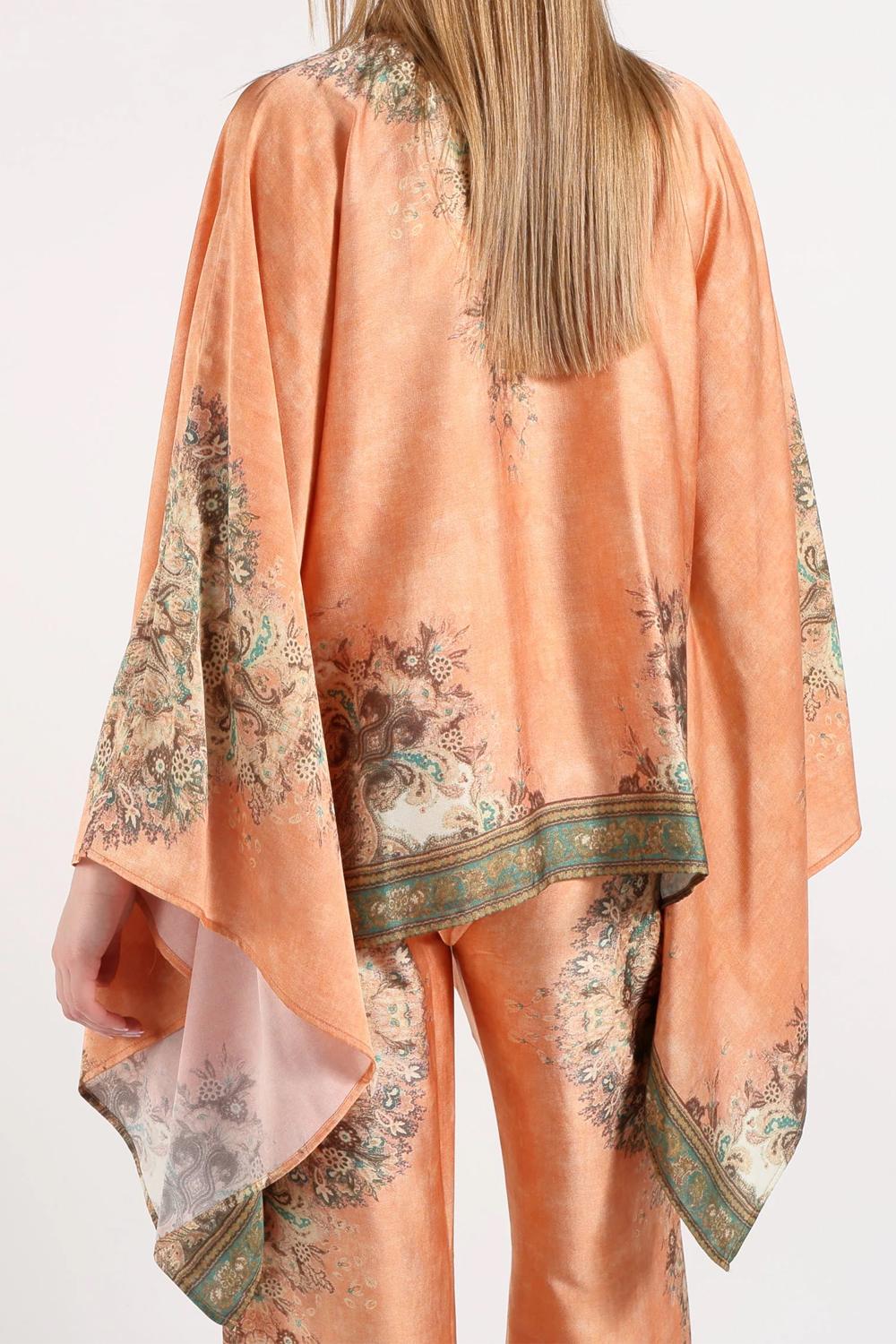 Camicia Donna Amosa Modello Poncho a Fantasia A26SSCA28 /U.V. Amosa 
