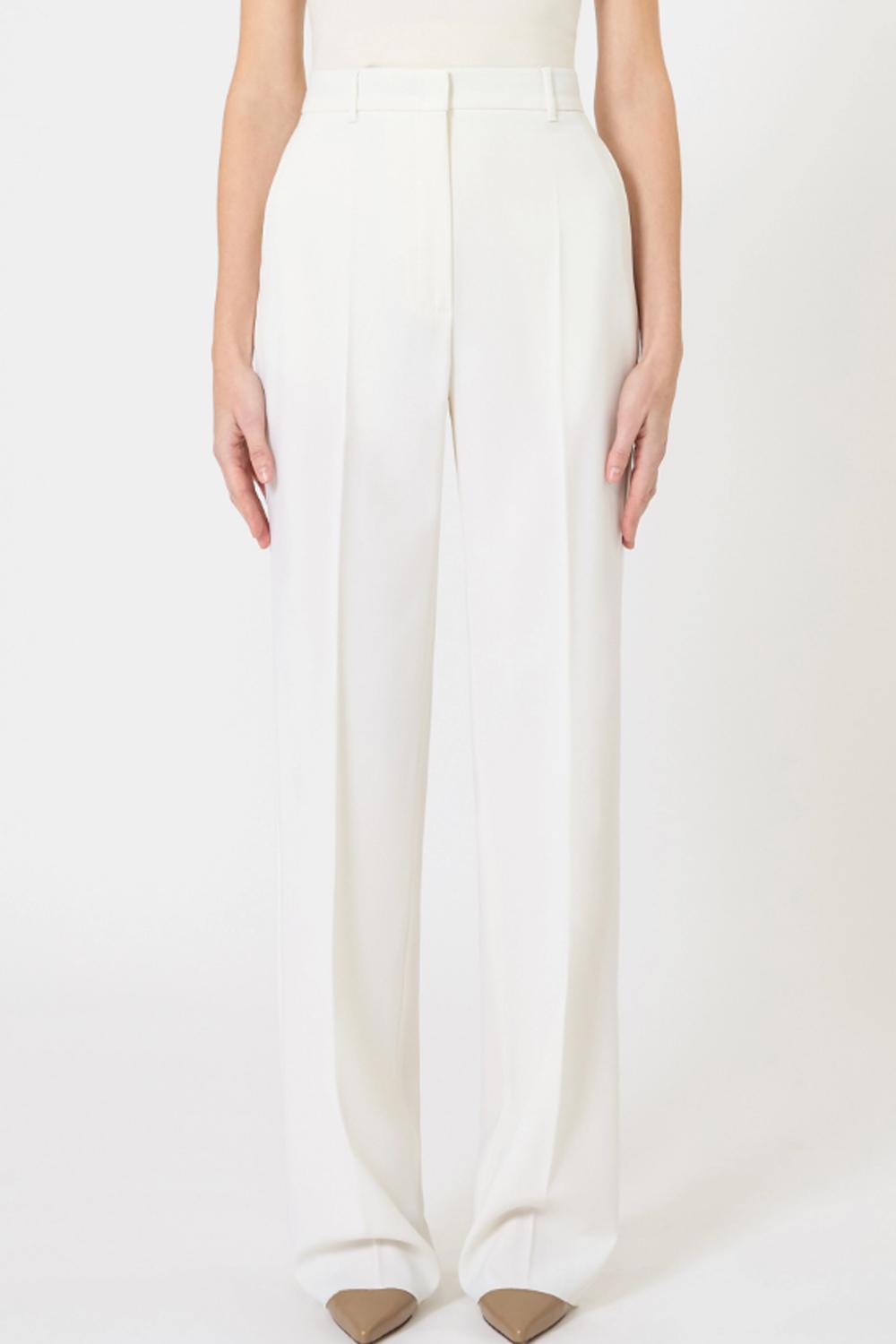 Pantalone in lana crêpe MSTQUASAR 010BIANCO Max Mara Studio 