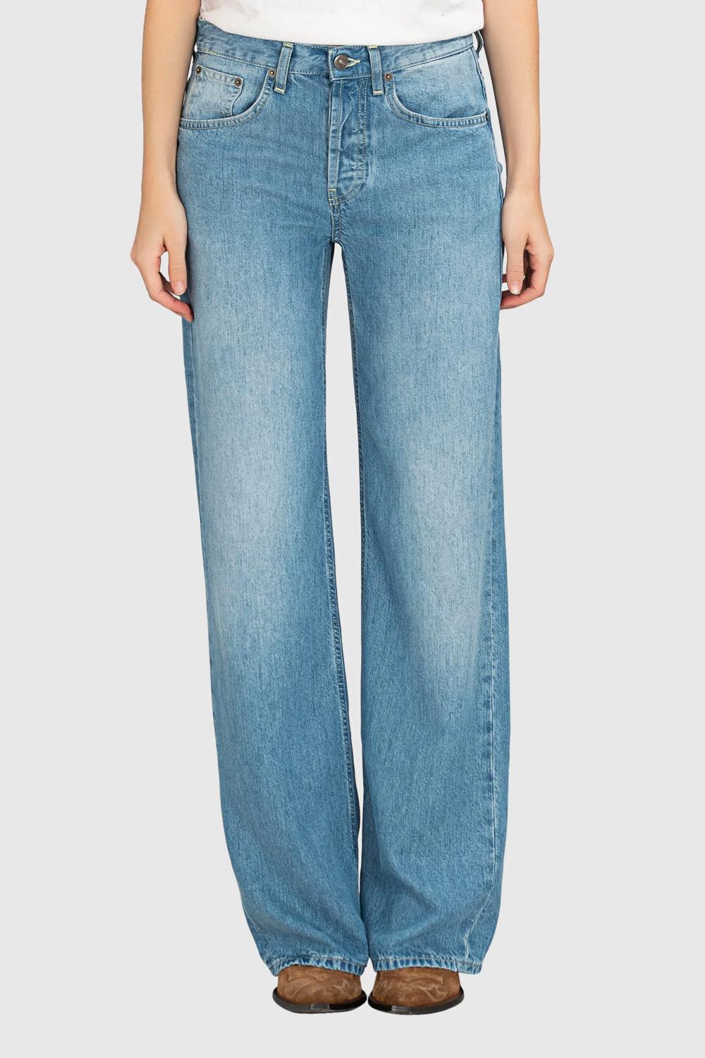 Jeans Jacklyn wide leg in denim fisso<BR/> DP427 DF0266D-IO8800 Dondup 