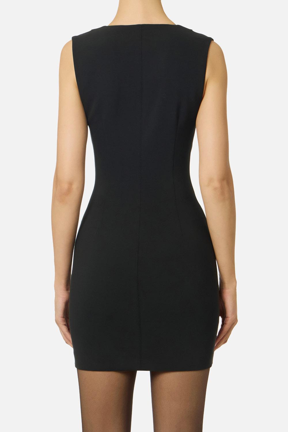 Abito in tessuto bielastico con bottoni gioiello<BR/> AB800 57E2110 Elisabetta Franchi 