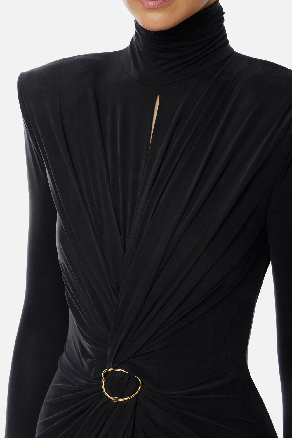 Abito Red Carpet in jersey cupro con drappeggi<BR/> ABR06 56E2110 Elisabetta Franchi 