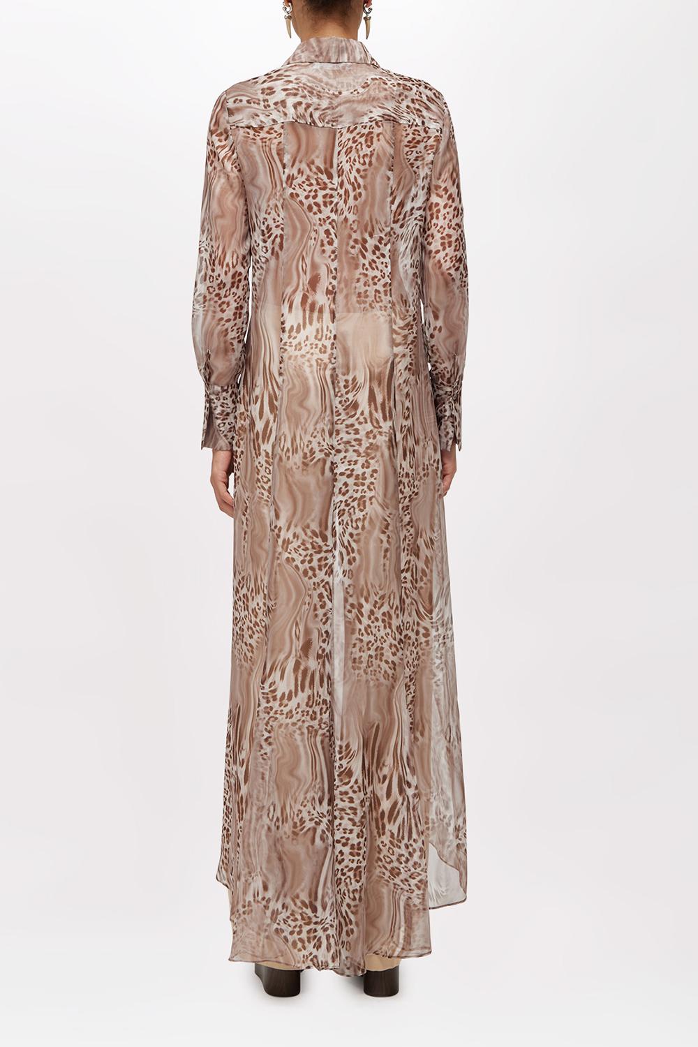 MAXI CAMICIA IN CHIFFON ANIMALIER RA6088 TS121P9371 Blugirl 