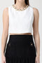Top in misto lino con catena gioiello TO060 62E2360 Elisabetta Franchi 