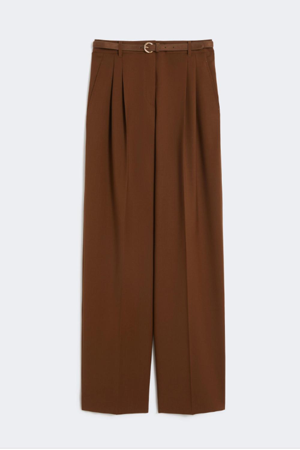 Pantalone fluido in lana MSTBACIO 003CIOCCOLATO Max Mara Studio 