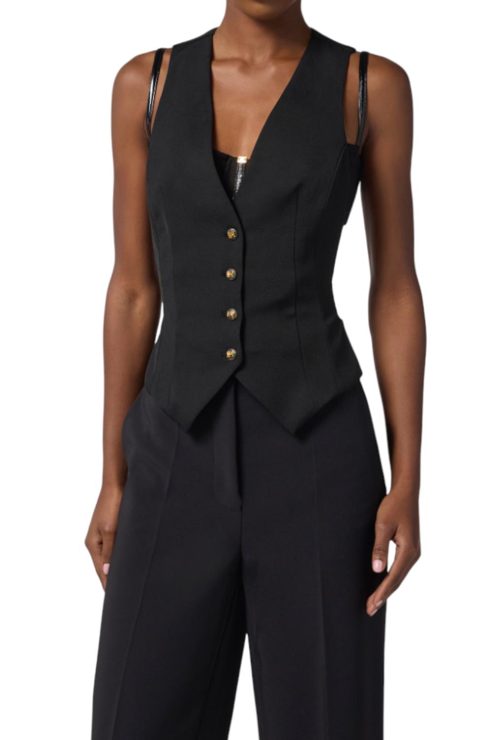 Gilet in gabardina di cotone<BR/> GL001 56E2110 Elisabetta Franchi 