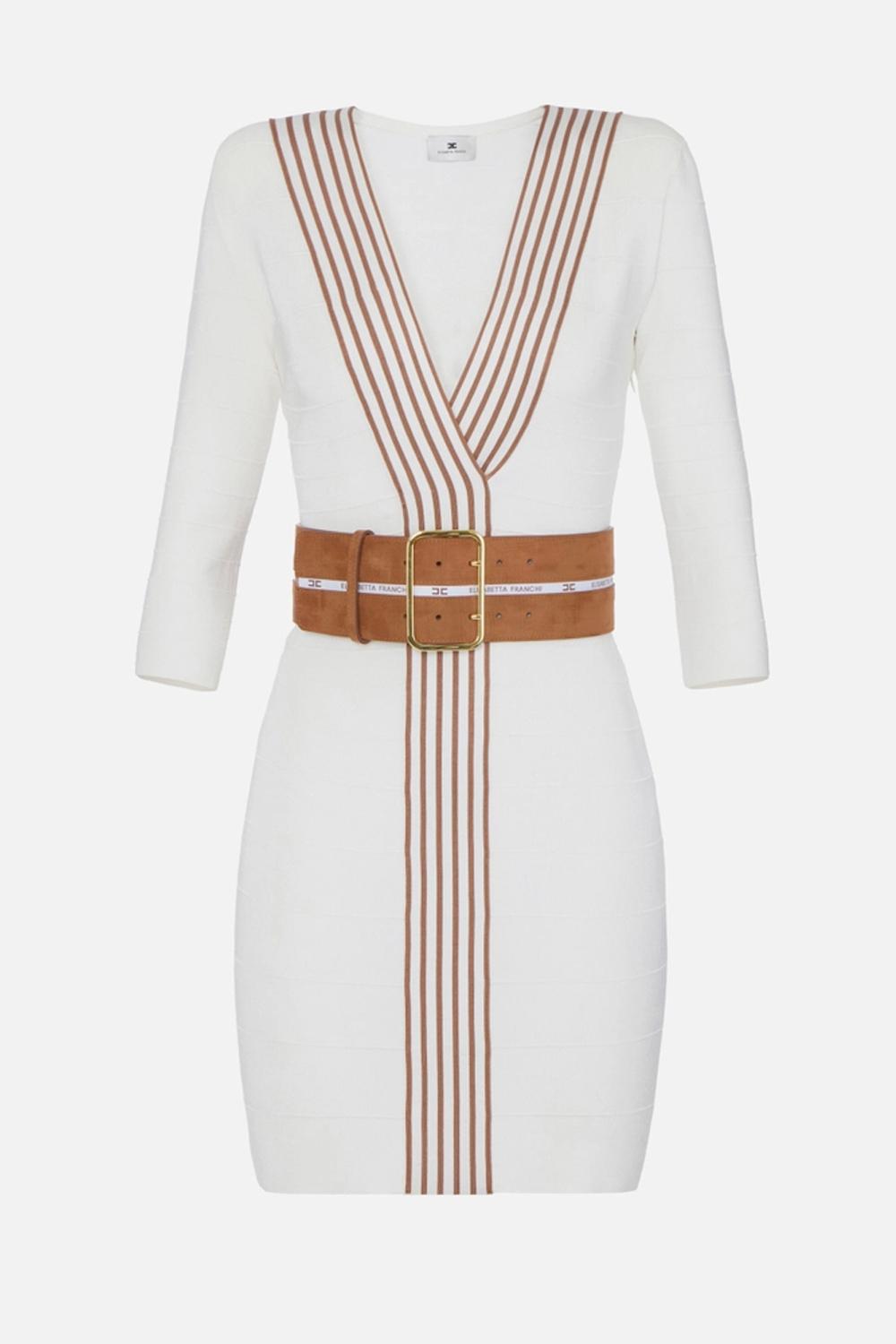 Abito in maglia con bande a righe AM01S 61E2AQ6 Elisabetta Franchi 