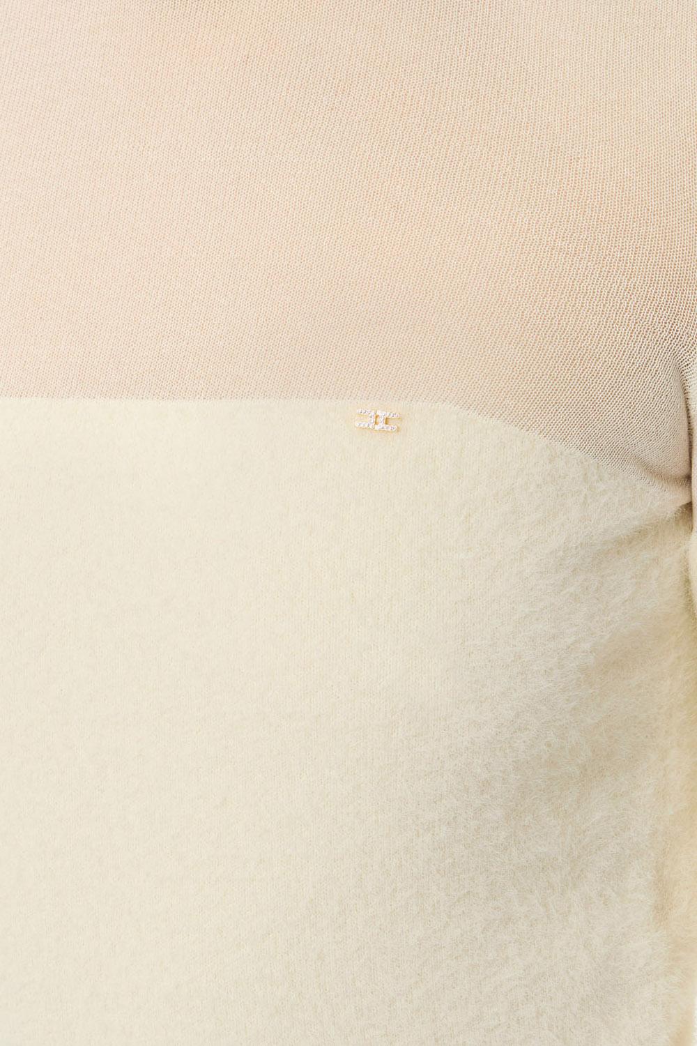 Turtleneck top cropped in maglia con texture effetto pelo MK54T 57E2DZ9 Elisabetta Franchi 