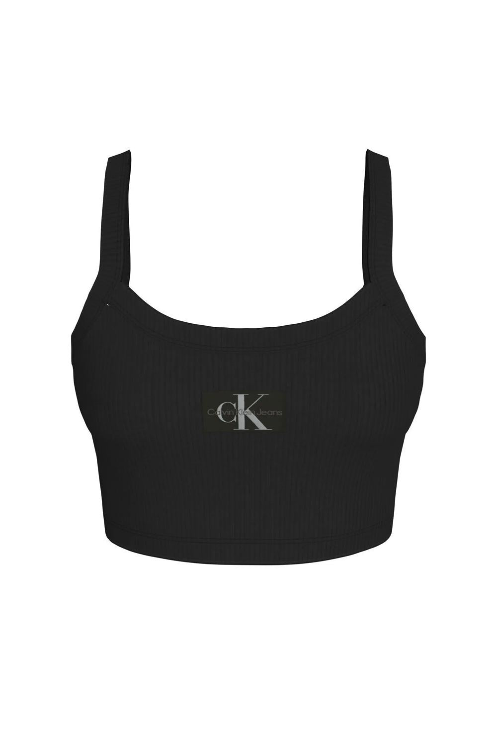 Top a brassière in cotone a costine slim<BR/> J20J223558 BEH Calvin Klein 