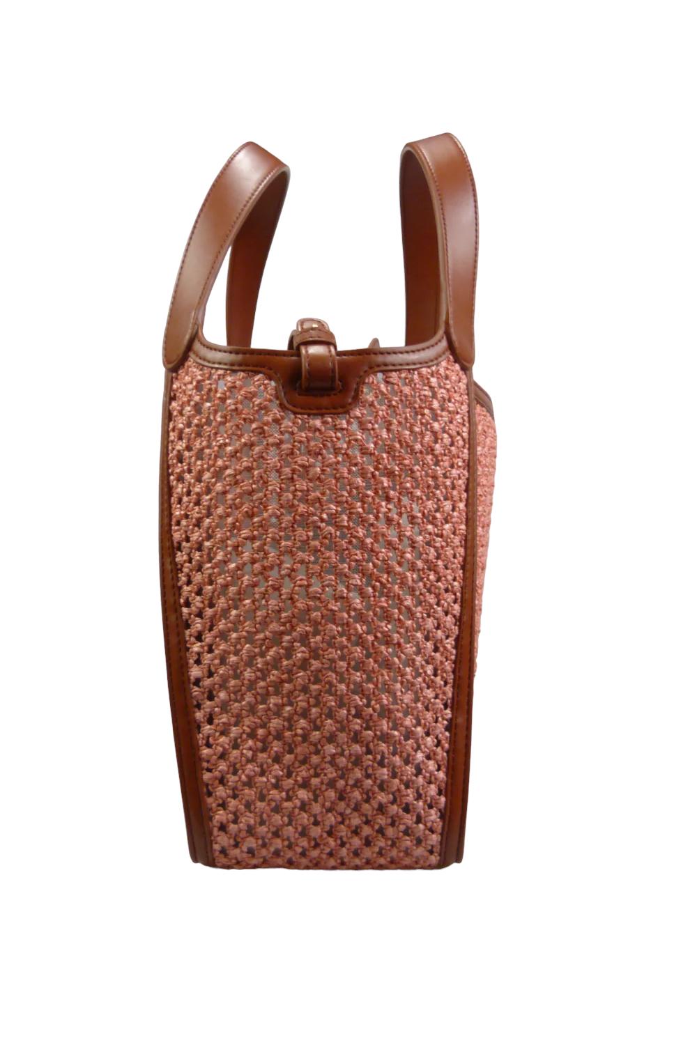Stella McCartney Raffia Mesh Logo Bag<br>