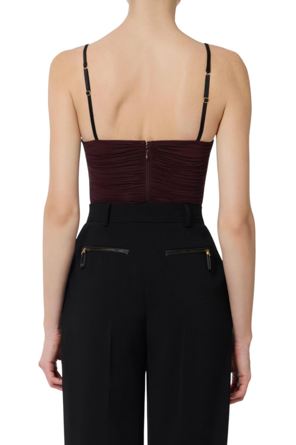 Body in jersey stretch con drappeggi<BR/> BO004 56E2EA4 Elisabetta Franchi 