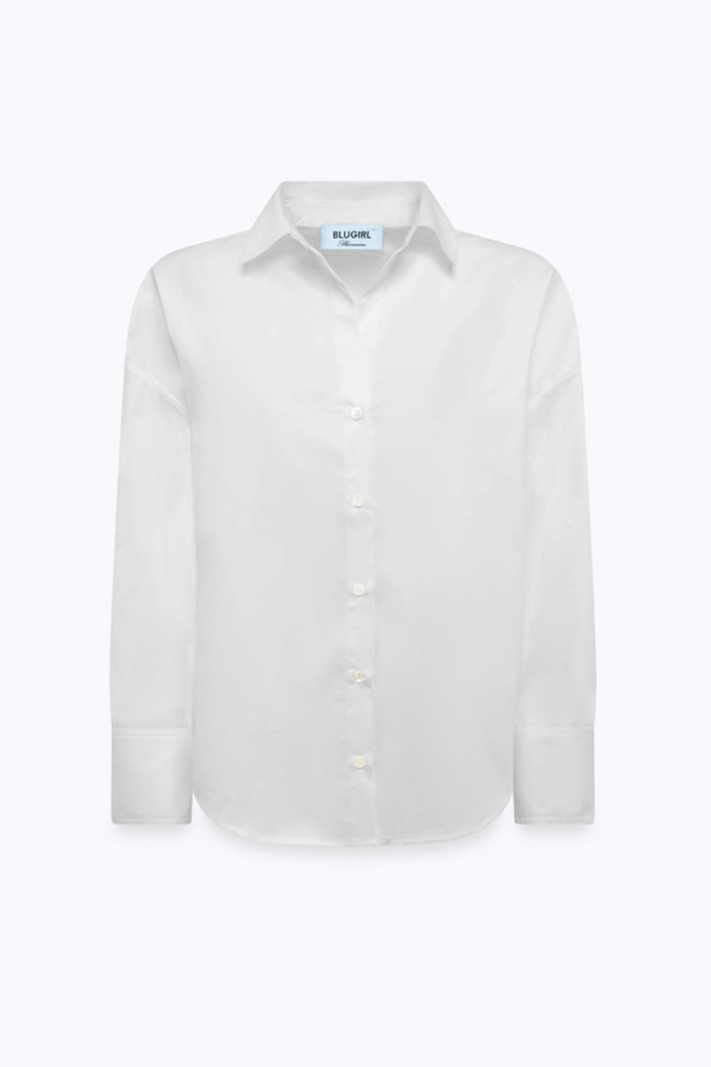 CAMICIA IN POPELINE CON PIZZO RA6162 T544A11111 Blugirl 