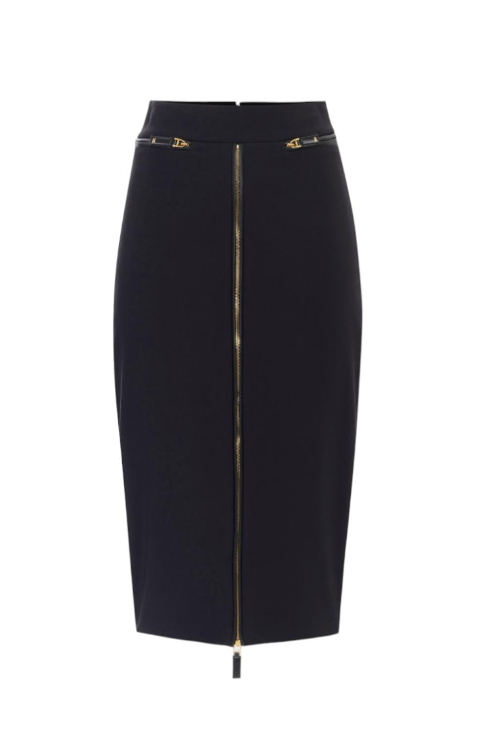 Gonna in crêpe leggero con zip<BR/> GO134 56E2110 Elisabetta Franchi 