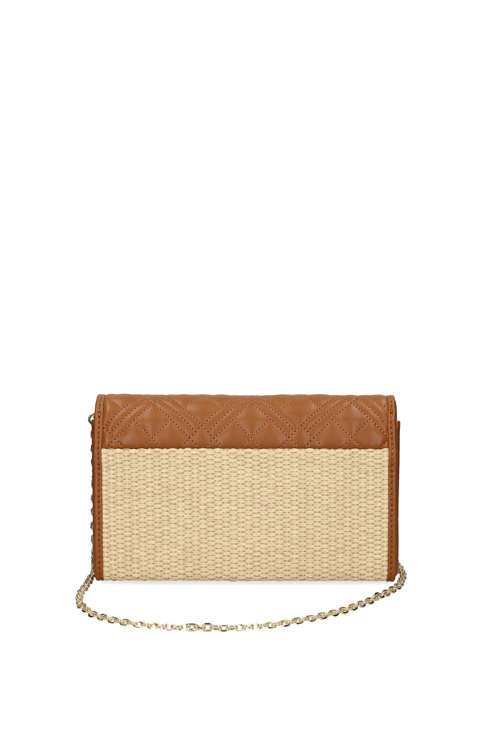 Borsa a Spalla Love Moschino in Rafia e Pelle con Tracolla a Catena JC4347PP0O KN210A Love Moschino 