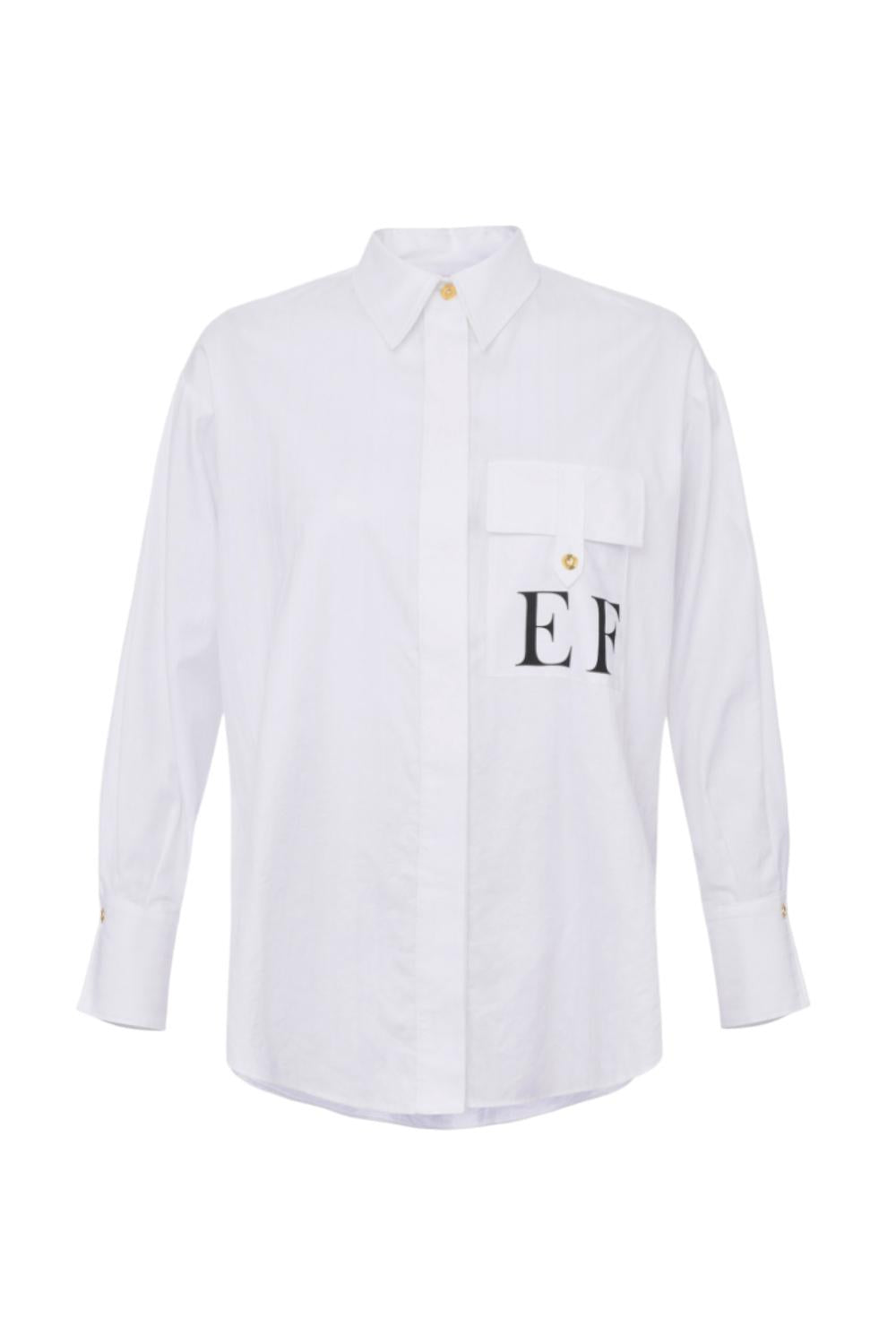 Camicia in popeline di cotone a righe<BR/> CA121 56E2100 Elisabetta Franchi 