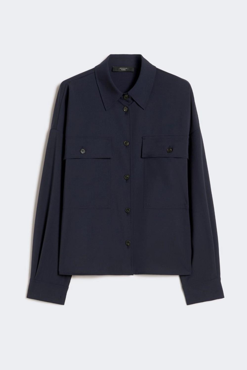 Giacca crop in tela di lana WKDMULINO 001BLU Max Mara Weekend 