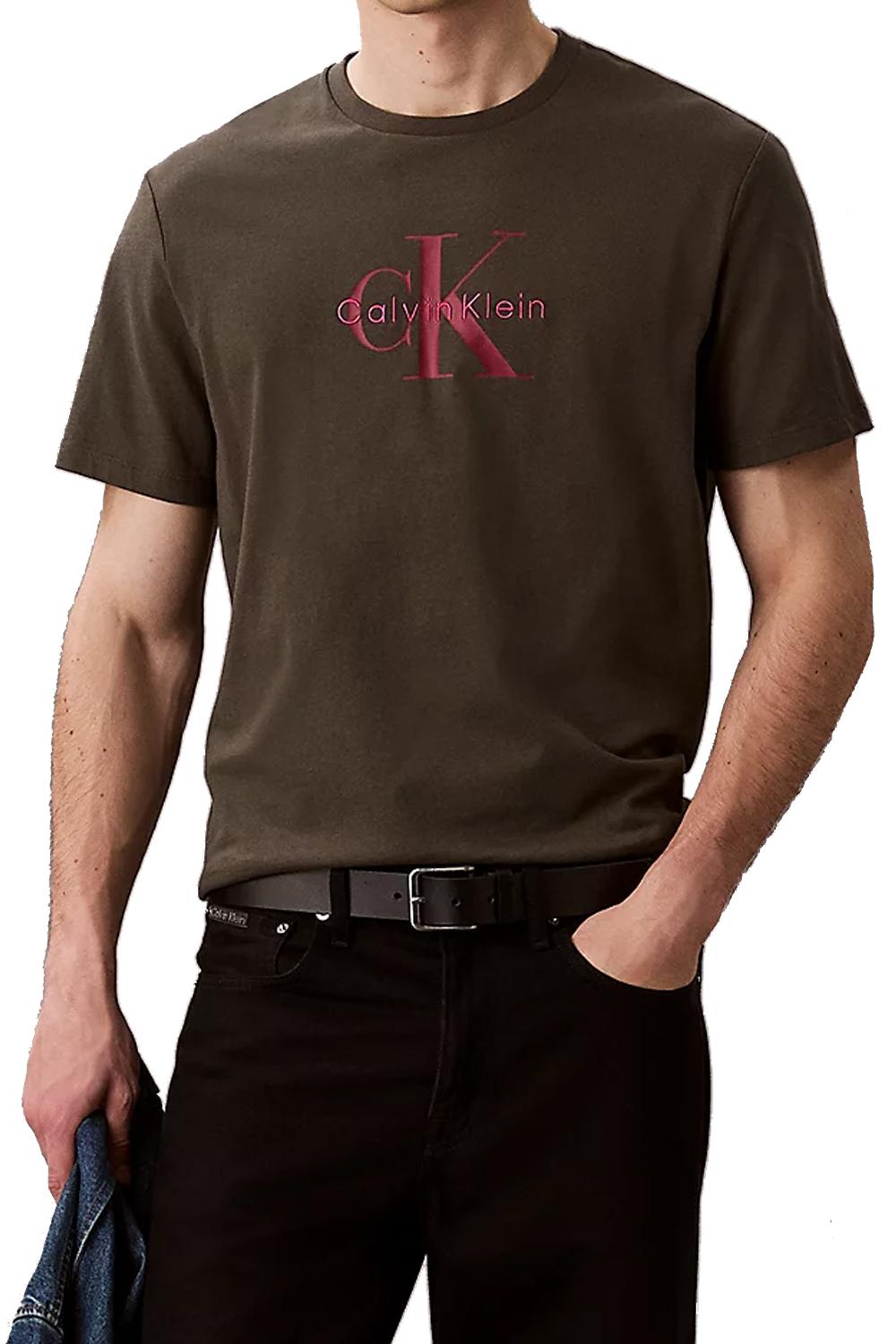 T-shirt con monogramma con logo<BR/> LV04RB862G PAR Calvin Klein 