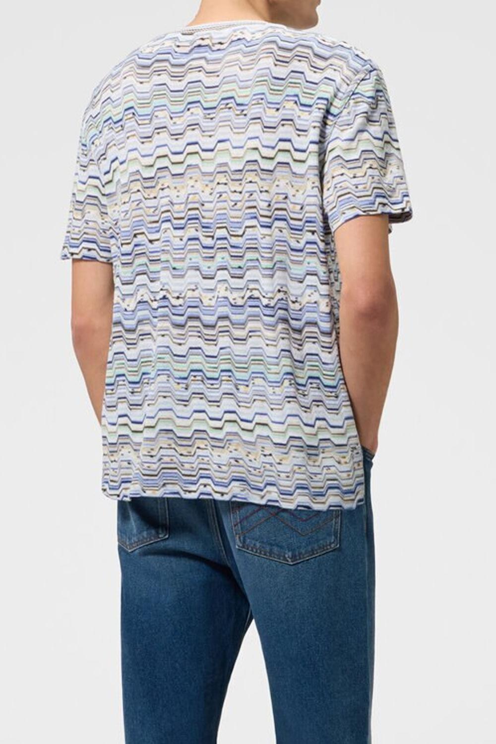 T-shirt girocollo in cotone lavorazione raschel motivo greca US26SL06 BR014OSMSNE Missoni 
