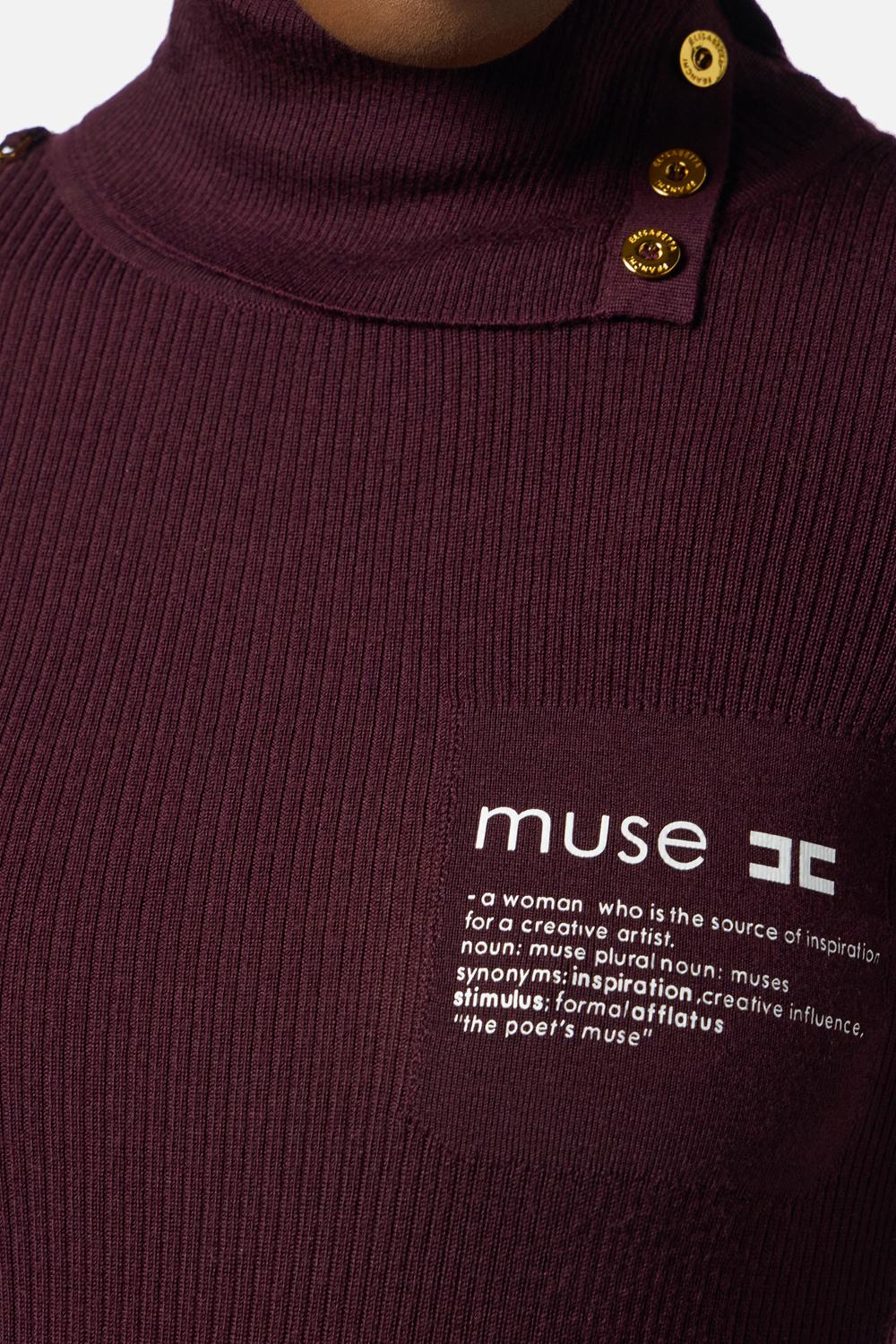 Dolcevita con dettaglio lettering MK43B 57E2EA4 Elisabetta Franchi 