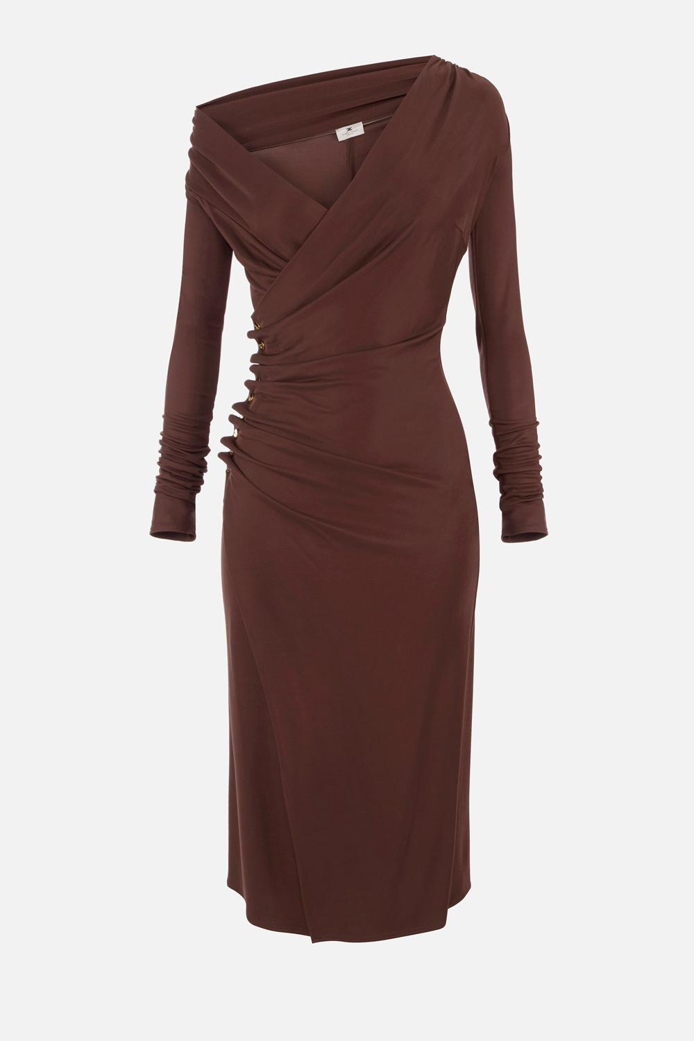 Abito in jersey con bottoni gioiello<BR/> AB822 57E2EA3 Elisabetta Franchi 