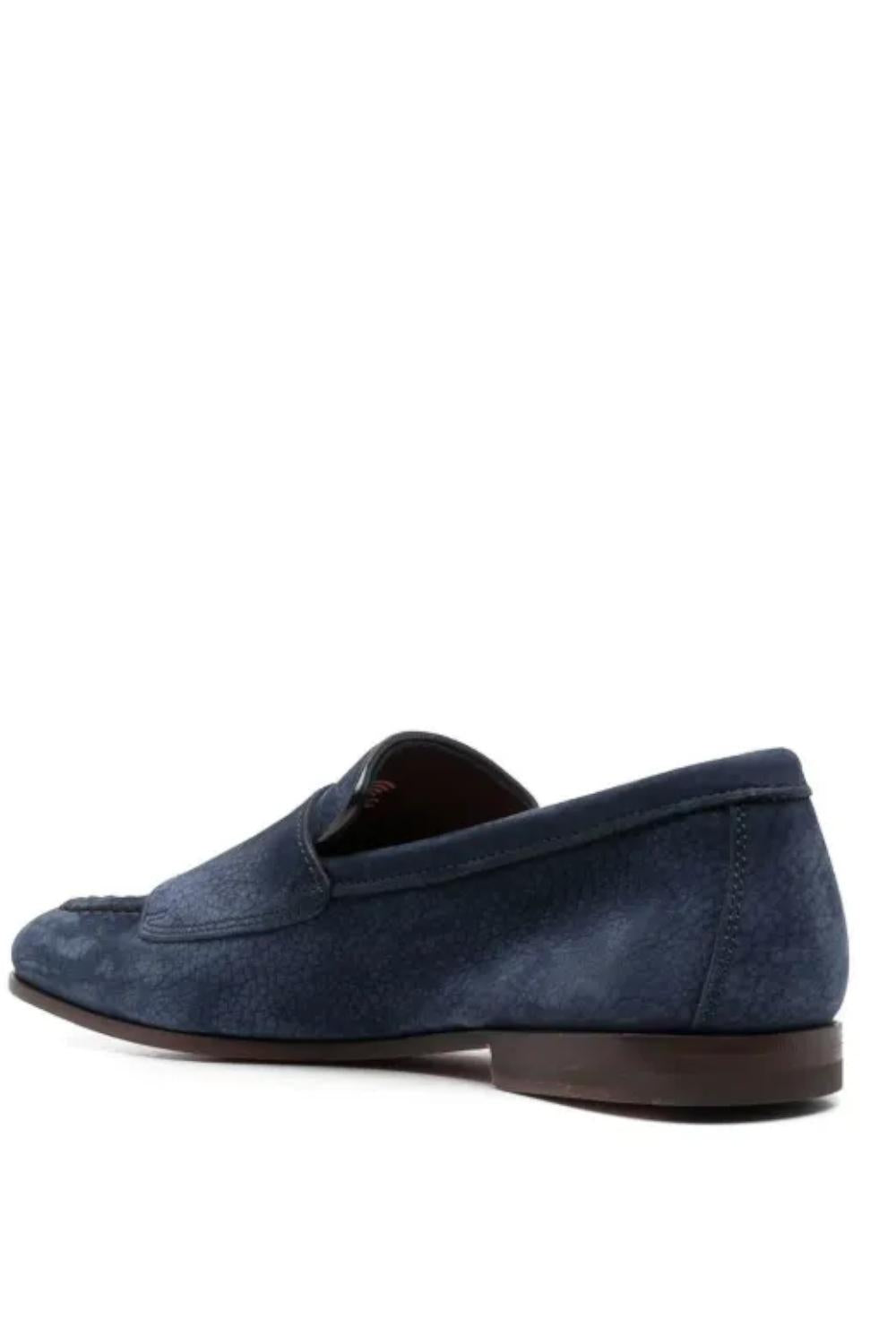Mocassini Santoni Uomo in Pelle Scamosciata MCNC18003SA4SETGU59 NAVY Santoni 
