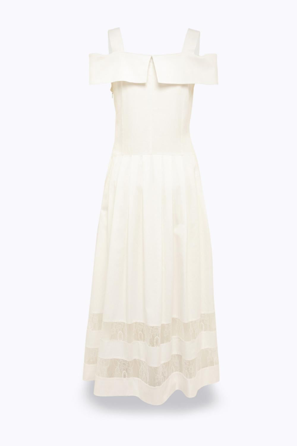 ABITO MIDI IN COTONE E PIZZO RA6154 T544A11111 Blugirl 
