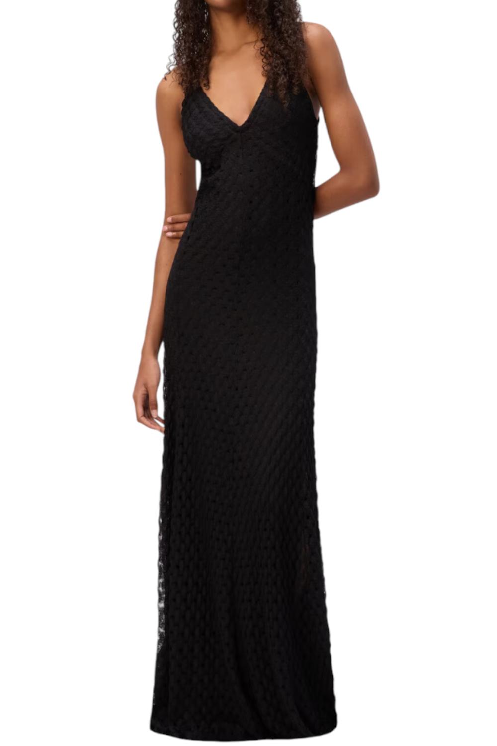 Abito lungo in viscosa con scollo a V in pizzo<BR/> DS25SG3S BR013J93911 Missoni 