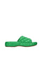 Sandali Mules Donna Bottega Veneta in Pelle Trapuntata Verde  Suola in Cuoio 708885 VBRR03708 Bottega Veneta 