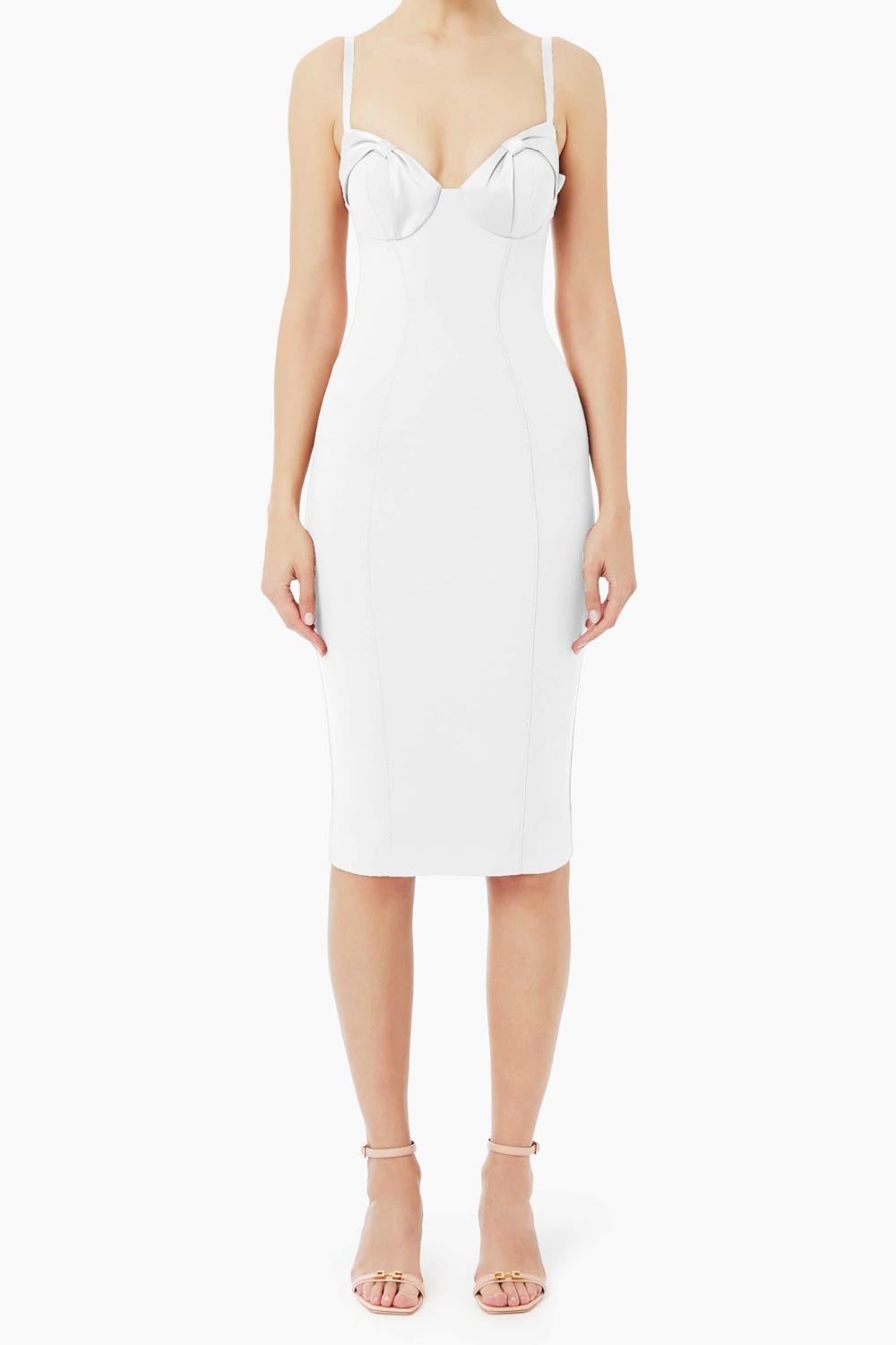 Abito in crêpe con fiocchi in raso AB702 51E2360 Elisabetta Franchi 