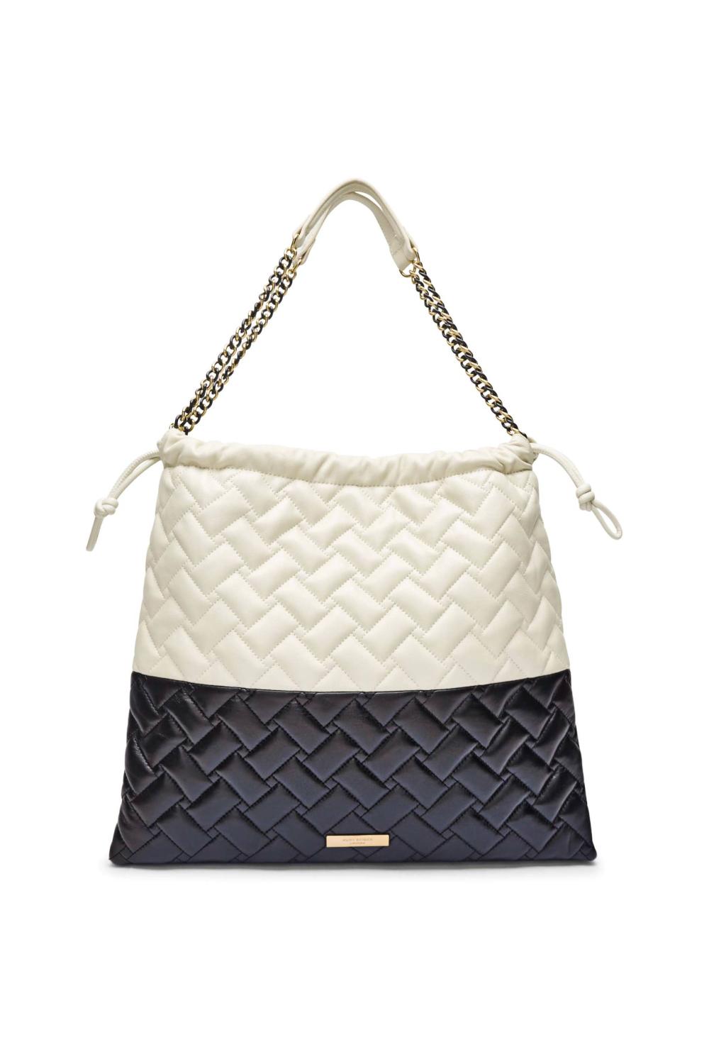Borsa Shopper in pelle<BR/> 4702501109 /BLK/WHITE Kurt Geiger London 