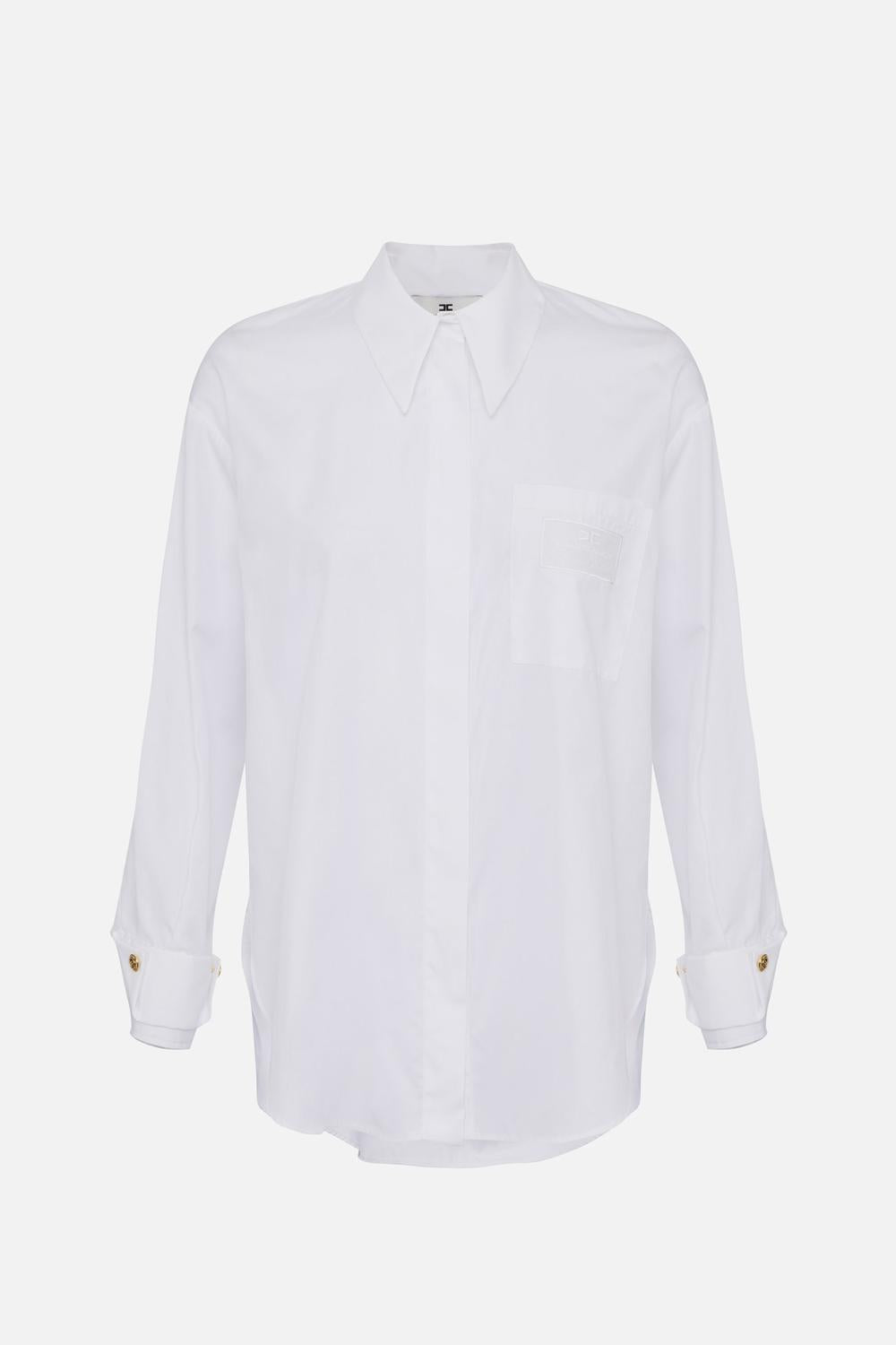 Camicia in popeline con taschino ricamato<BR/> CA092 51E2100 Elisabetta Franchi 