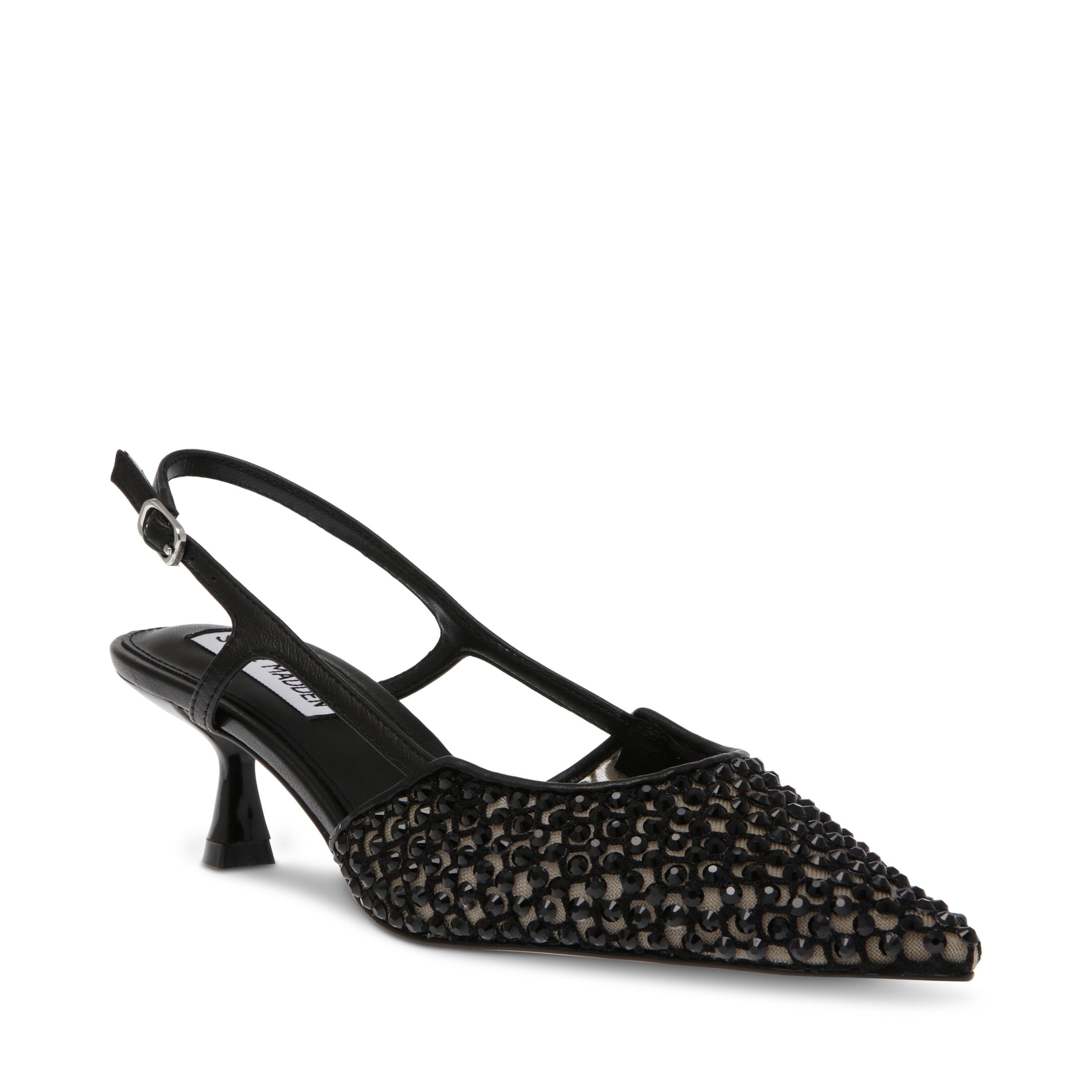 Décolleté Slingback con tacco basso LEGACI-MR BLACK RHINESTONE MESH Steve Madden 