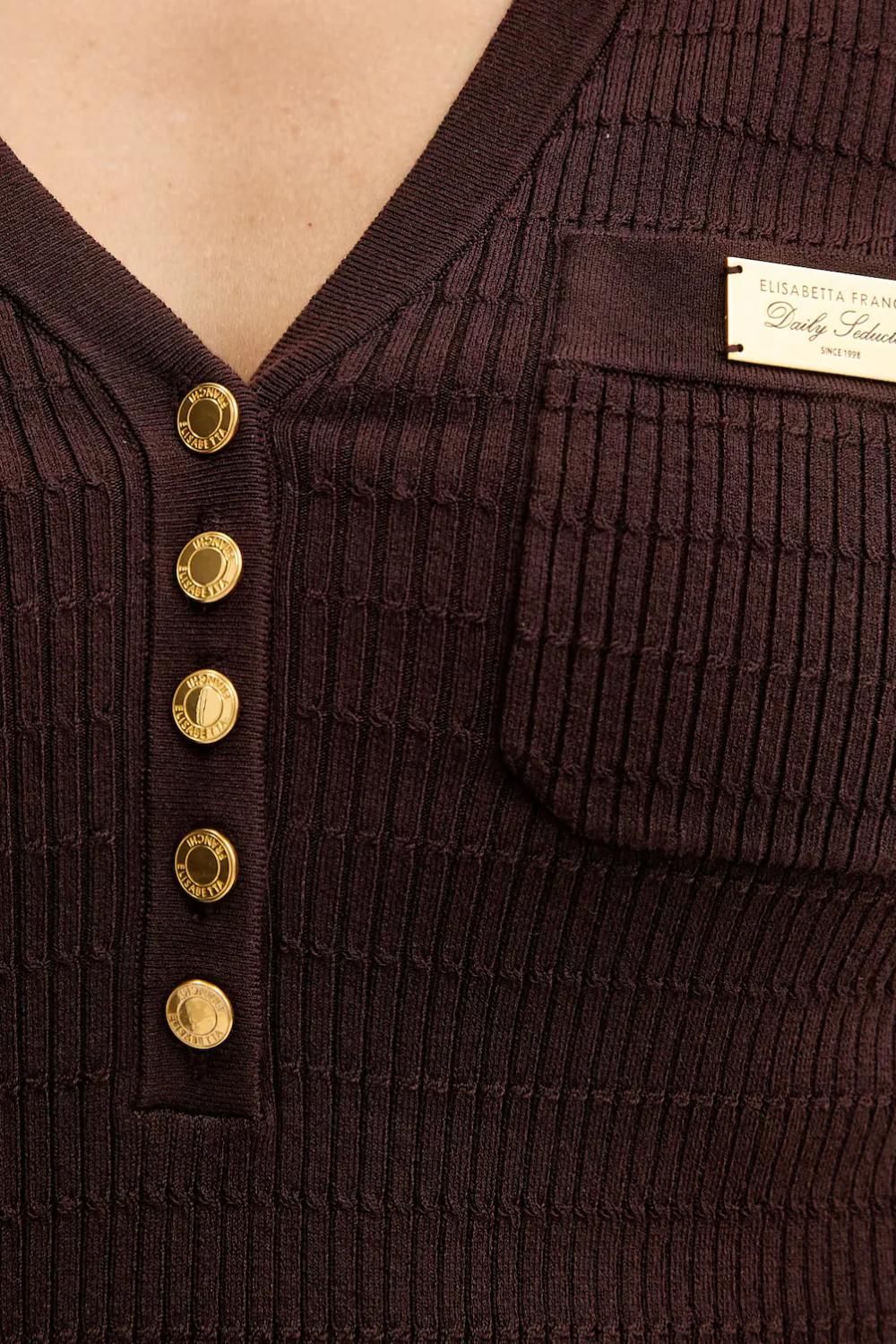 Polo in maglia con maniche 3/4 MK86B 61E2644 Elisabetta Franchi 