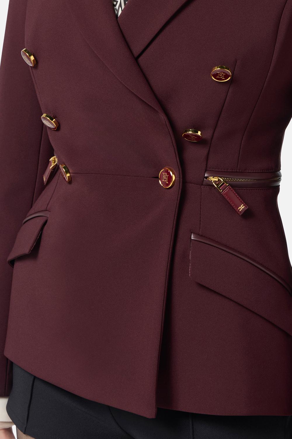 Giacca in crêpe leggero con dettagli zip<BR/> GI172 56E2EA4 Elisabetta Franchi 